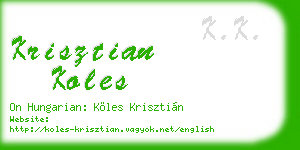 krisztian koles business card