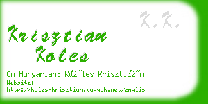 krisztian koles business card